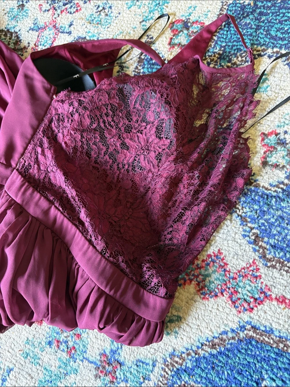 Lulu's Plum Lace-Back Maxi Dress - Picture 3 of 3